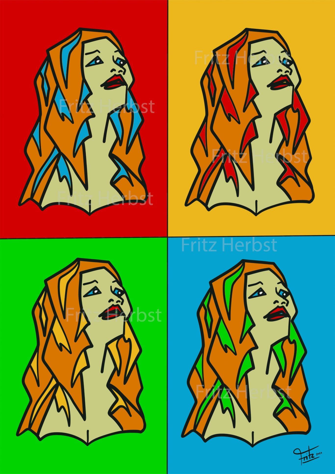 Popart Frau